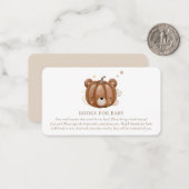 Kleine Kürbisbärenbuchen für Baby Mitteilungskarte (Vorderseite/Rückseite Beispiel)
