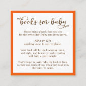 Kleine Kürbisbücher für Babydusche Begleitkarte (Rückseite)