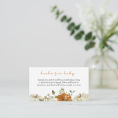 Kleine Kürbisbücher für Babydusche Begleitkarte (Stehend Vorderseite)