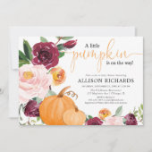 Kleine Kürbisfall Blumendusche Einladung (Vorderseite)