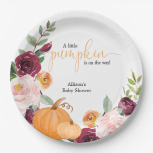 Kleine Kürbisfall Blumendusche Pappteller