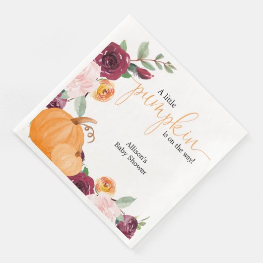 Kleine Kürbisfall Blumendusche Serviette (Ecke)