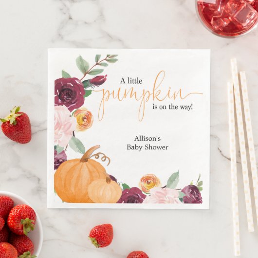 Kleine Kürbisfall Blumendusche Serviette (Beispiel)