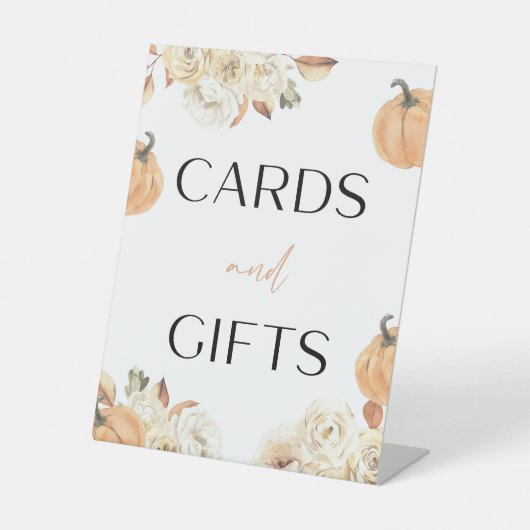 Kleine Kürbisfallen Kinderduschkarten und Geschenk Sockelschild (Vorderseite)