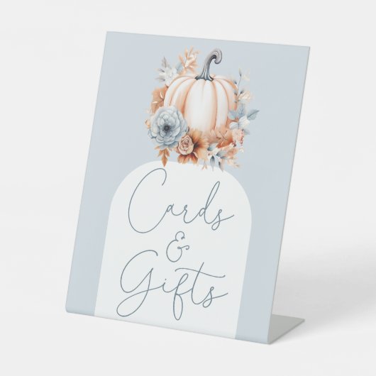 Kleine Kürbisfallen Kinderduschkarten und Geschenk Sockelschild (Vorderseite)