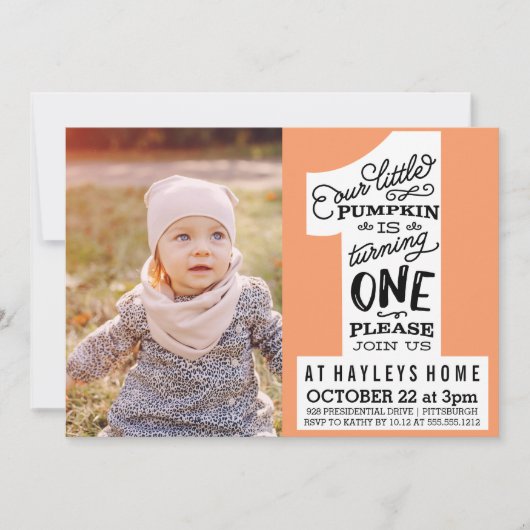 kleine Kürbisgeburtseinladung Einladung (Vorderseite)