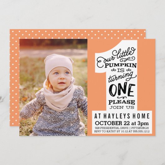kleine Kürbisgeburtseinladung Einladung (Vorne/Hinten)