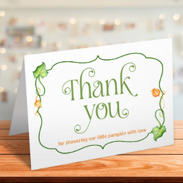 Kleine Kürbisgeschlechtsneutrale Falldusche Dankeskarte