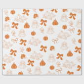 Kleine Kürbishandgezogene orange Babydusche Geschenkpapier (Flach)