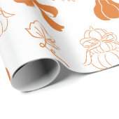 Kleine Kürbishandgezogene orange Babydusche Geschenkpapier (Rolleneckpunkt)