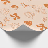 Kleine Kürbishandgezogene orange Babydusche Geschenkpapier (Ecke)