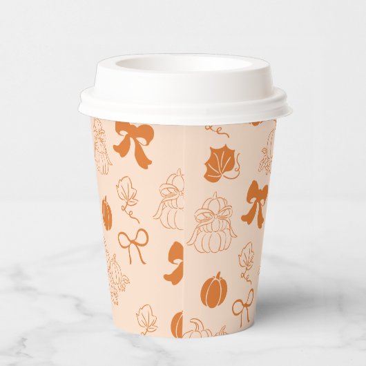 Kleine Kürbishandgezogene orange Babydusche Pappbecher (Rechts)