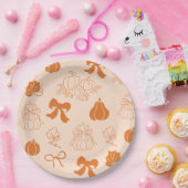 Kleine Kürbishandgezogene orange Babydusche Pappteller (Party)