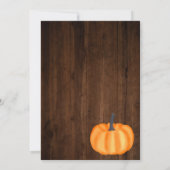 Kleine Kürbisholz-Orangenfallen Babydusche Einladung (Rückseite)