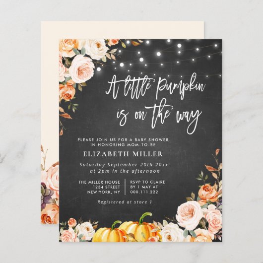 Kleine Kürbiskappenschale mit Blumendusche (Vorne/Hinten)