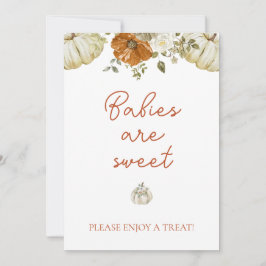 Kleine Kürbiskinderdusche Babys sind eine Sweet Ca Feiertagskarte