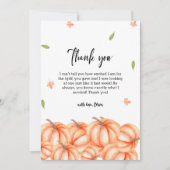 Kleine Kürbiskreide Halloween-Herbstdusche Dankeskarte (Vorderseite)