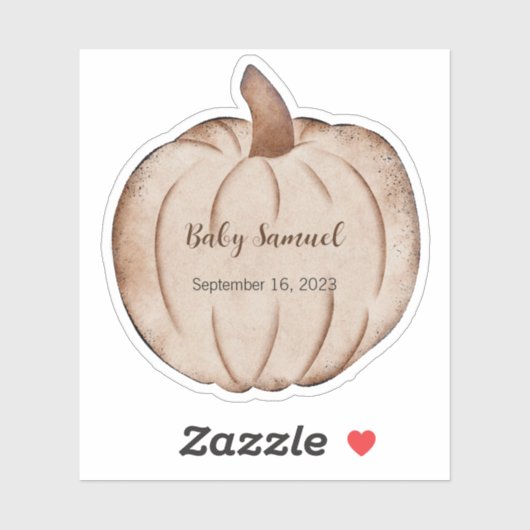 Kleine Kürbismarken, jeder Name, Baby Aufkleber (Blatt)