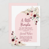 Kleine Kürbispampas Baby Dusche Einladung (Vorne/Hinten)