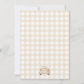 Kleine Kürbispatch-Gingham-Herbst-Babyshower Einladung (Rückseite)