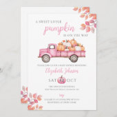 Kleine Kürbispink-Girl-Babydusche Einladung (Vorne/Hinten)