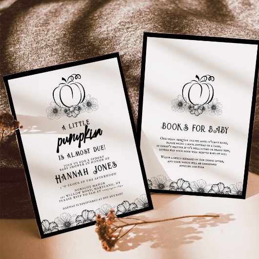 Kleine Kürbispuppe Duschköpfe & Blume Einladung