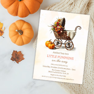 Kleine Kürbisse Babywagen Baby Shower  Einladung