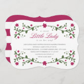 Kleine Lady Baby Dusche Einladung / Pflaume (Vorne/Hinten)