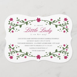Kleine Lady Baby Dusche Einladung / Pflaume