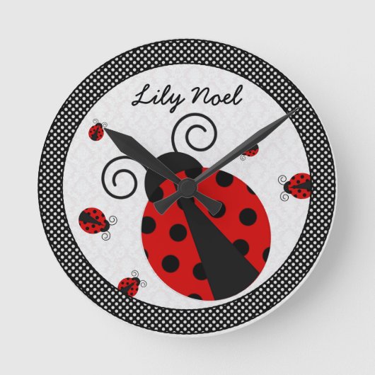 Kleine Lady Ladybug Med. Uhr ideal für Kinderzimme (Vorderseite)