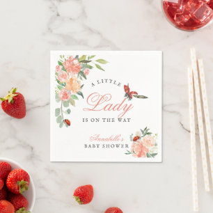 Kleine Lady Marienkäfer Rosen Mädchen Baby Shower Serviette