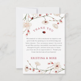 Kleine Ladybug Babydusche Dankeskarte