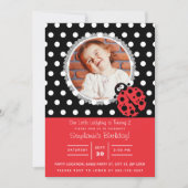 Kleine Ladybug Geburtstag Einladung (Vorderseite)