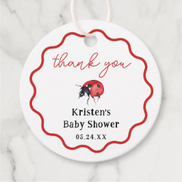Kleine Ladybug Girl Baby Dusche Danke für Ihre Fav Geschenkanhänger