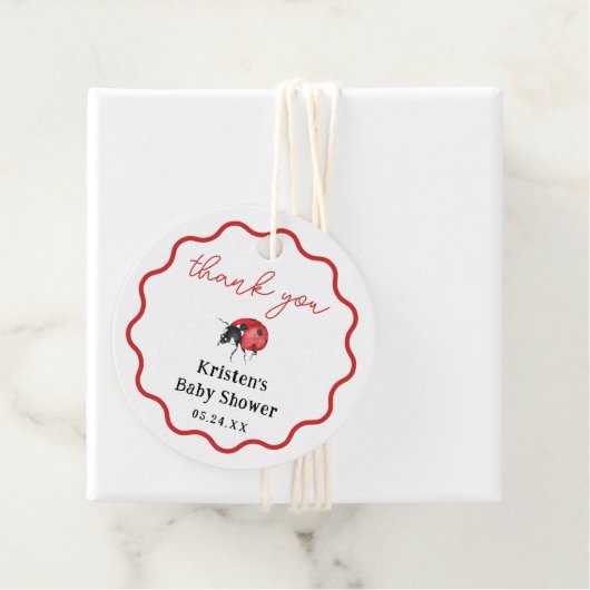 Kleine Ladybug Girl Baby Dusche Danke für Ihre Fav Geschenkanhänger (Beispiel)