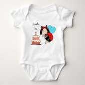 Kleine Ladybug mit Kuchen Baby Strampler (Vorderseite)