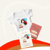 Kleine Ladybug mit Kuchen Baby Strampler
