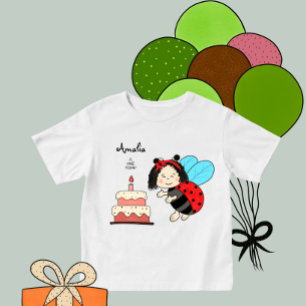 Kleine Ladybug mit Kuchen Baby T-shirt