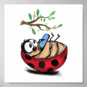 Kleine Ladybug mit Phones Poater Spring Poster (Vorne)