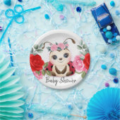 Kleine Ladybug Pink Red Floral Girl Babydusche Pappteller (Party)
