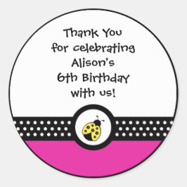 Kleine Ladybugs Geburtstagsparty-Sticker bevorzugt Runder Aufkleber