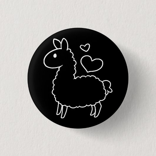 Kleine Lama-Silhouette Button (Vorderseite)