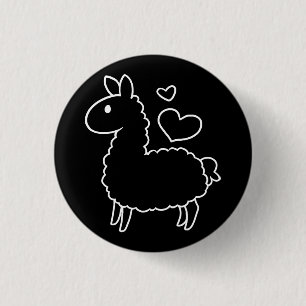 Kleine Lama-Silhouette Button