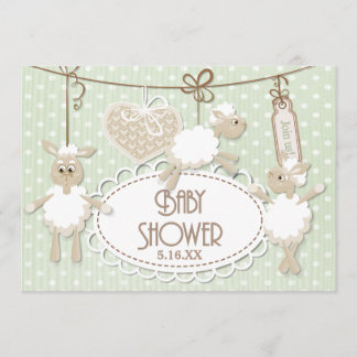 Kleine Lamb Toys Babydusche Einladung
