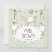 Kleine Lamb Toys Babydusche Einladung (Vorderseite)