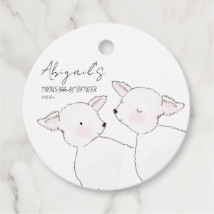 Kleine Lamb Twins Baby Dusche Geschenkanhänger
