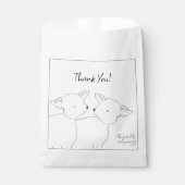 Kleine Lamb Twins Baby Dusche Geschenktütchen (Vorderseite)