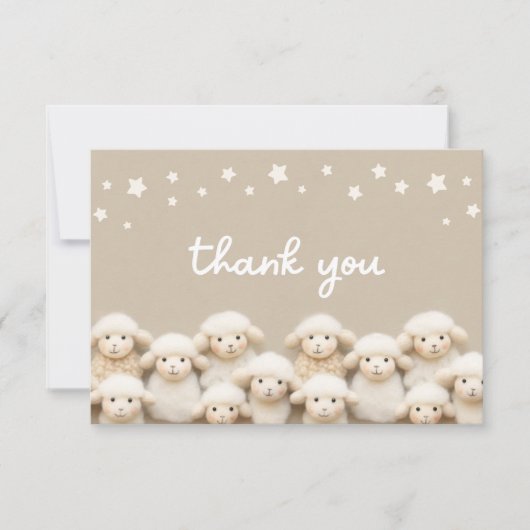 Kleine Lambdusche Flat Danke Karte (Vorderseite)