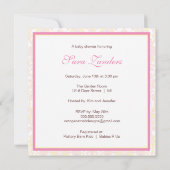 Kleine Lamm-Babydusche Einladung| Rosa Einladung (Rückseite)