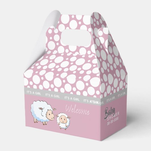 Kleine Lamm-Babydusche Geschenkschachtel (Rückseite)